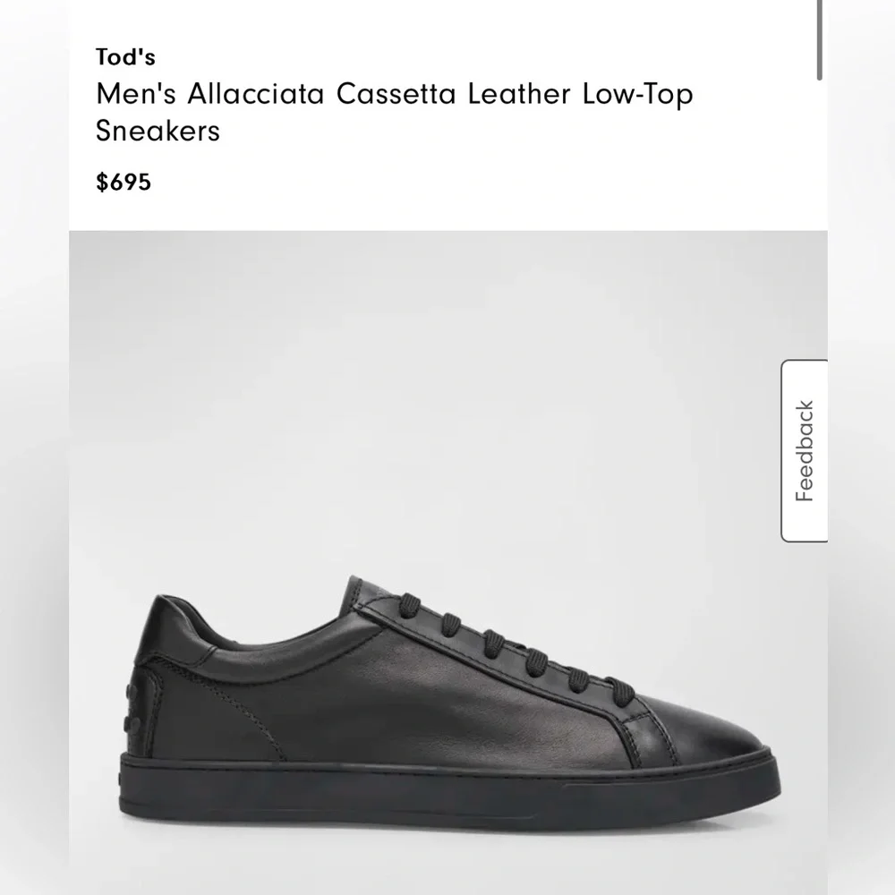 TODS Men's Allacciata Cassetta Leather Low-Top
Sneakers US/12 EU/10.5 - Picture 2 of 9